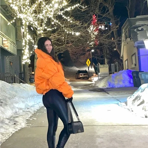 Dylan Orange Puffer Jacket - Picture 1 of 6